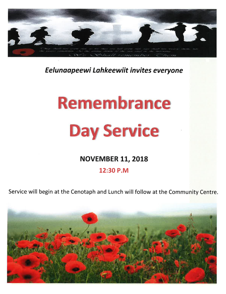 Remembrance Day 2018 – Eelünaapéewi Lahkéewiit